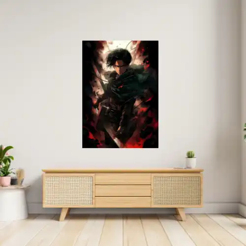 Levi: The Silent Warrior – Attack on Titan A4 Size Wall Poster