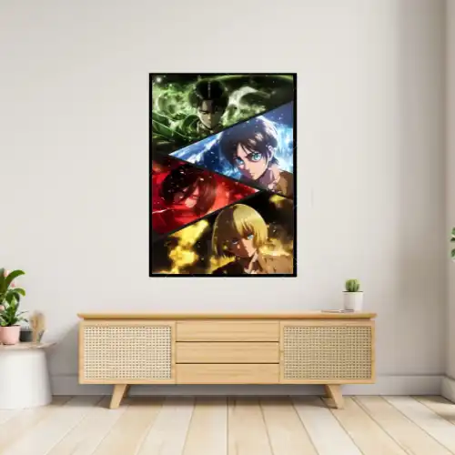 The Four Warriors – Attack on Titan A4 Size Wall Poster