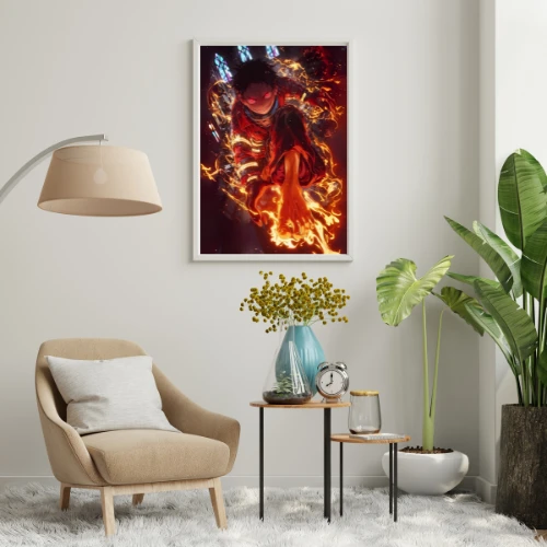 Fire Force - A4 Poster featuring Shinra Kusakabe in action!