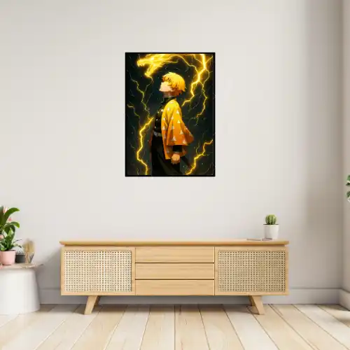 Zenitsu Agatsuma – Demon Slayer A4 Size Wall Poster