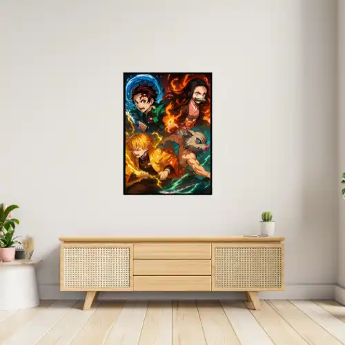 Tanjiro, Nezuko, Zenitsu & Inosuke – Demon Slayer A4 Size Wall Posters