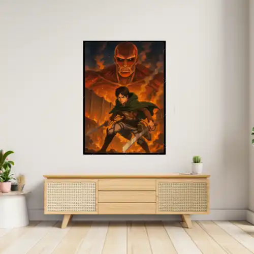Eren vs. Colossal Titan – Attack on Titan A4 Size Wall Poster