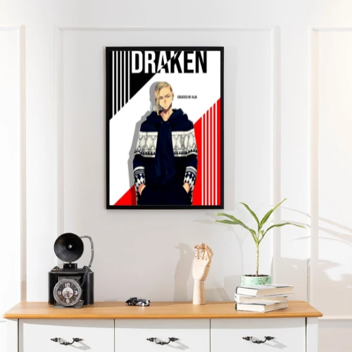 Draken Street Style A4 Poster|Unique street-style A4 poster of Draken for die-hard Tokyo Revengers fans